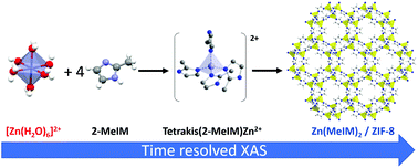 Graphical abstract: Observation of early ZIF-8 crystallization stages with X-ray absorption spectroscopy