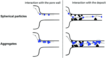 Graphical abstract: Dynamics of progressive pore clogging by colloidal aggregates