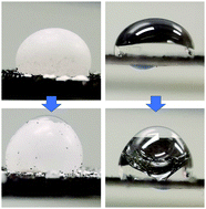 Graphical abstract: Liquid marble clearance and restoration via gas bubble insertion and bursting