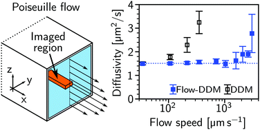 Graphical abstract: Particle sizing for flowing colloidal suspensions using flow-differential dynamic microscopy