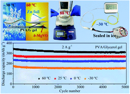 Graphical abstract: An environmentally adaptive quasi-solid-state zinc-ion battery based on magnesium vanadate hydrate with commercial-level mass loading and anti-freezing gel electrolyte