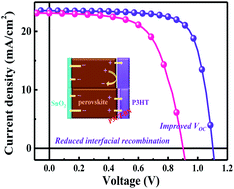 Graphical abstract: Reducing energy loss and stabilising the perovskite/poly (3-hexylthiophene) interface through a polyelectrolyte interlayer