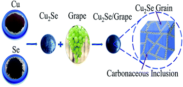 Graphical abstract: Grape juice: an effective liquid additive for significant enhancement of thermoelectric performance of Cu2Se