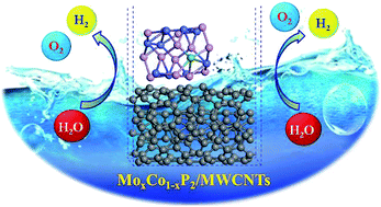 Graphical abstract: Insights into the synergistic effect of multi-walled carbon nanotube decorated Mo-doped CoP2 hybrid electrocatalysts toward efficient and durable overall water splitting