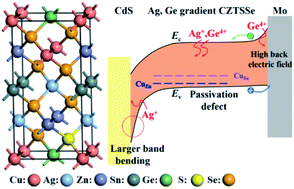 Graphical abstract: Ag, Ge dual-gradient substitution for low-energy loss and high-efficiency kesterite solar cells