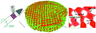 Graphical abstract: Structural characterization of a polycrystalline epitaxially-fused colloidal quantum dot superlattice by electron tomography