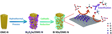 Graphical abstract: Conversion of CO2 to chemical feedstocks over bismuth nanosheets in situ grown on nitrogen-doped carbon