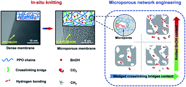 Graphical abstract: In situ knitted microporous polymer membranes for efficient CO2 capture