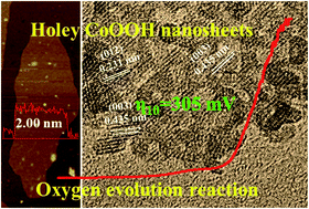 Graphical abstract: Holey cobalt oxyhydroxide nanosheets for the oxygen evolution reaction