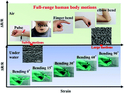 Graphical abstract: Superhydrophobic gradient wrinkle strain sensor with ultra-high sensitivity and broad strain range for motion monitoring