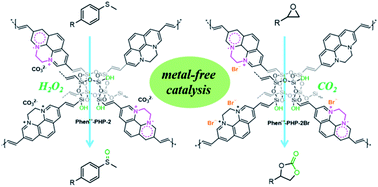 Graphical abstract: In situ construction of phenanthroline-based cationic radical porous hybrid polymers for metal-free heterogeneous catalysis