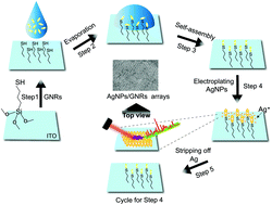 Graphical abstract: Plasmonic tunable Ag-coated gold nanorod arrays as reusable SERS substrates for multiplexed antibiotics detection