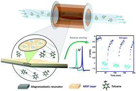 Graphical abstract: Rhombic-magnetoelastic/metal–organic framework functionalized resonators for highly sensitive toluene detection