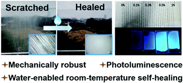 Graphical abstract: Study on a polyacrylate-based waterborne coating: facile preparation, convenient self-healing behavior and photoluminescence properties