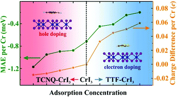 Graphical abstract: Tunable magnetic anisotropy in 2D magnets via molecular adsorption