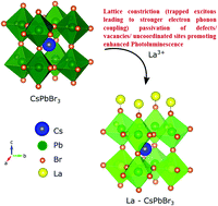 Graphical abstract: Lattice constriction and trapped excitons: a structure–property relationship unveiled in CsPbBr3 perovskite QDs