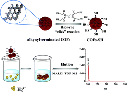 Graphical abstract: Thiol functionalized covalent organic framework for highly selective enrichment and detection of mercury by matrix-assisted laser desorption/ionization time-of-flight mass spectrometry