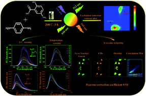 Graphical abstract: Dual-excitation and dual-emission carbon dots for Fe3+ detection, temperature sensing, and lysosome targeting