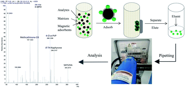 Graphical abstract: Rapid quantitation of three synthetic cathinones in urine by magnetic dispersive solid-phase extraction combined with DART-HRMS