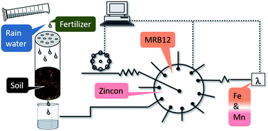 Graphical abstract: Sequential injection method for bi-parametric determination of iron and manganese in soil leachates