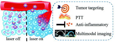Graphical abstract: A versatile nanoagent for multimodal imaging-guided photothermal and anti-inflammatory combination cancer therapy
