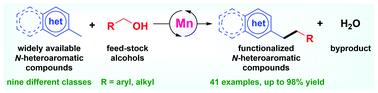 Graphical abstract: Manganese catalyzed C-alkylation of methyl N-heteroarenes with primary alcohols