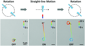 Graphical abstract: Magnetic matchstick micromotors with switchable motion modes