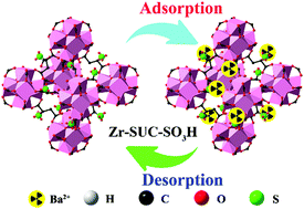 Graphical abstract: One-pot synthesis of sulfonic acid functionalized Zr-MOFs for rapid and specific removal of radioactive Ba2+