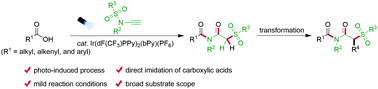 Graphical abstract: Photo-induced synthesis of β-sulfonyl imides from carboxylic acids