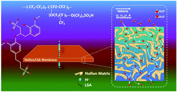 Graphical abstract: A novel green lignosulfonic acid/Nafion composite membrane with reduced cost and enhanced thermal stability