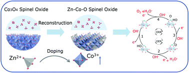 Graphical abstract: Reconstruction of spinel Co3O4 by inert Zn2+ towards enhanced oxygen catalytic activity