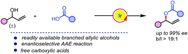 Graphical abstract: Iridium-catalyzed regio- and enantioselective allylic esterification of secondary allylic alcohols with carboxylic acids