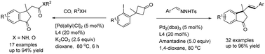 Graphical abstract: Palladium-catalysed alkenyl and carbonylative C–C bond activation of cyclobutanones