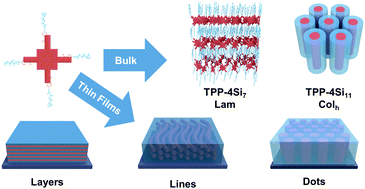 Graphical abstract: Sub-5 nm homeotropically aligned columnar structures of hybrids constructed by porphyrin and oligo(dimethylsiloxane)