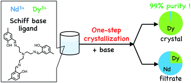 Graphical abstract: Selective crystallization of dysprosium complex from neodymium/dysprosium mixture enabled by cooperation of coordination and crystallization