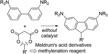 Graphical abstract: Synthesis of fluorenes and their related compounds from biaryls and Meldrum's acid derivatives