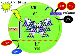 Graphical abstract: A butterfly shaped organic heterojunction photocatalyst for effective photocatalytic CO2 reduction
