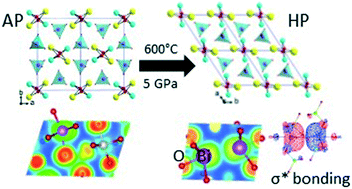 Graphical abstract: Direct Bi3+–Bi3+ contacts mediated by lone pairs in the HP-BiNiO(PO4) polymorph