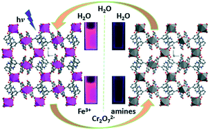 Graphical abstract: The construction of a multifunctional luminescent Eu-MOF for the sensing of Fe3+, Cr2O72− and amines in aqueous solution