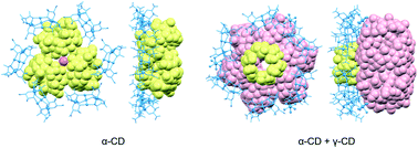 Graphical abstract: Inclusion of cyclodextrins in a metallosupramolecular framework via structural transformations