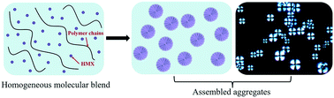 Graphical abstract: Polymer-directed crystallization of HMX to construct nano-/microstructured aggregates with tunable polymorph and microstructure