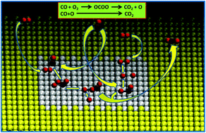 Graphical abstract: First-principles-based kinetic Monte Carlo simulations of CO oxidation on catalytic Au(110) and Ag(110) surfaces