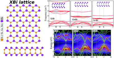 Graphical abstract: First-principles investigation of electronic, mechanical and thermoelectric properties of graphene-like XBi (X = Si, Ge, Sn) monolayers