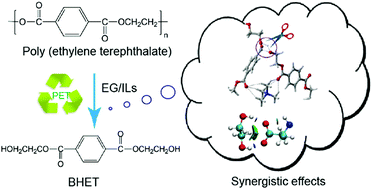 Graphical abstract: Mechanistic insight into the roles of anions and cations in the degradation of poly(ethylene terephthalate) catalyzed by ionic liquids