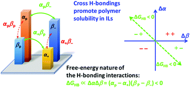 Graphical abstract: Polymer solubility in ionic liquids: dominated by hydrogen bonding