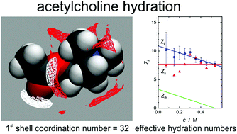 Graphical abstract: Hydration and counterion binding of aqueous acetylcholine chloride and carbamoylcholine chloride