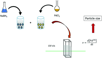 Graphical abstract: Production of Pd nanoparticles in microemulsions. Effect of reaction rates on the particle size