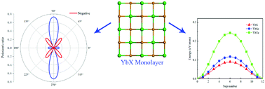 Graphical abstract: Two-dimensional ferroelasticity and negative Poisson's ratios in monolayer YbX (X = S, Se, Te)