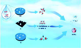 Graphical abstract: Mechanistic insights into H2 evolution via water splitting at the expense of B2(OH)4: a theoretical study