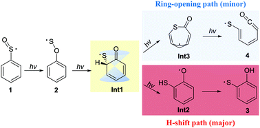 Graphical abstract: Theoretical insights into photo-induced isomerization mechanisms of phenylsulfinyl radical PhSO˙